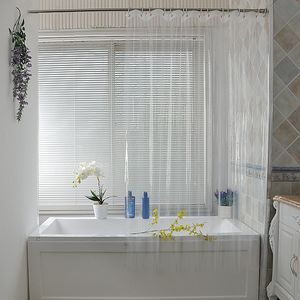 Rideaux de douche Rideaux de douche transparents Rideau de bain PEVA imperméable simple Couverture de bain anti-moisissure de haute qualité avec 12 crochets en plastique 230831