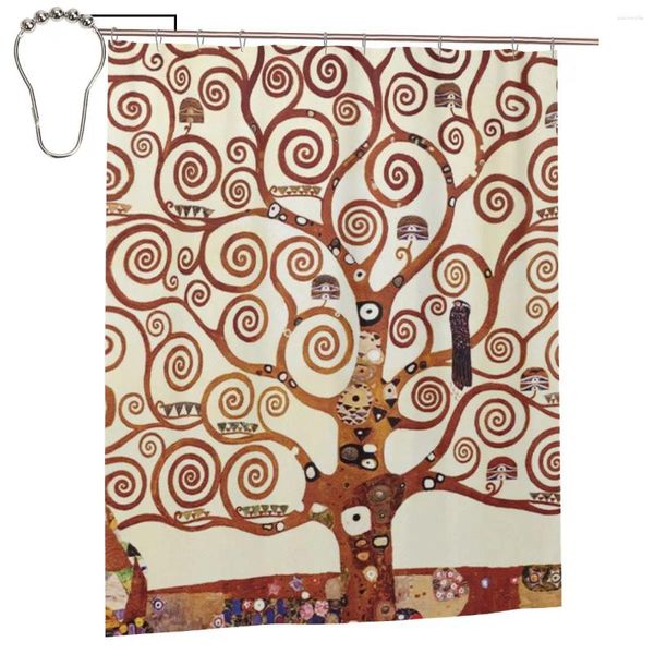 Rideaux de douche Arbre de vie par Gustav Klimt rideau pour bain de bain personnalisé Bathroon avec crochets de fer cadeau 60x72in