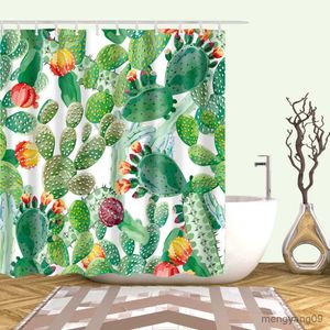 Rideaux de douche Tropical Cactus plante ananas rideaux de douche salle de bain rideau Cortina imperméable rideau de bain R230830