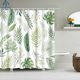 Douchegordijnen tropische groene planten blad palm cactus douche gordijnen badkamer gordijn frabisch waterdicht polyester badkamer gordijn met haken 230323