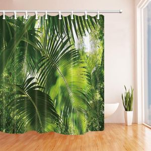 Douche gordijnen tropische palmboom in bos badkamer gordijn polyester stof waterdichte woning decor bad met haken