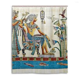 Douchegordijnen vintage Egypte kunstpatroon print polyester stofgordijn