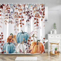 Rideaux de douche aquarelle d'automne suspendue feuille botanical rideau automne grâmes baignoires de salle de bain décoration de soins faciles lavables durables