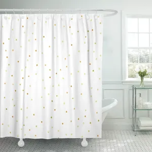 Rideaux de douche aquarelle cercle confettis or pois jaune rond blanc rideau imperméable 60 X 72 pouces ensemble avec crochets