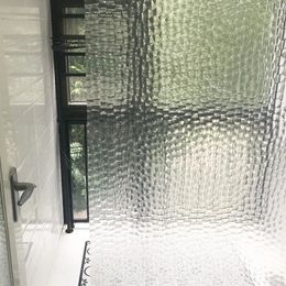 Cortinas de ducha Cortina de ducha transparente gruesa impermeable 3D de varios tamaños con ganchos Decoración del hogar transparente Accesorios de baño D25 231025