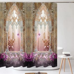 Douchegordijnen waterdicht gordijn voor badkamer European Dream Flower Landscape Print Bad Polyester met haken