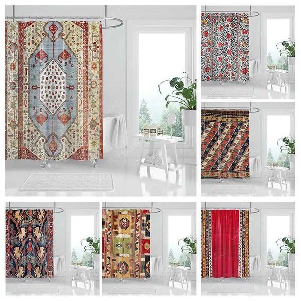 Cortinas de Ducha Cortinas de Ducha de Tela Impermeables Accesorios para Cortinas de baño Cortina de baño para Ducha 180x200cm 240*200 decoración Boho Vintage