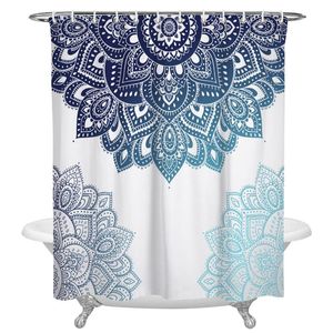 Rideaux de douche en tissu Polyester imperméable, rideau sculpté de fleurs de Mandala, impression abstraite, accessoires de salle de bains
