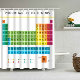 Douchegordijnen waterdichte polyester wereldkaart periodieke tabel 180x200cm 3d bad single printing aangepast badkamer decor l220922