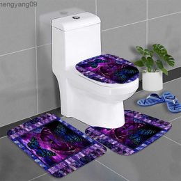 Douchegordijnen Waterdicht douchegordijn met 12 en badmatten ingesteld voor badkamer toiletafdekkingen stoel bad niet-slip tapijten tapijt r230821
