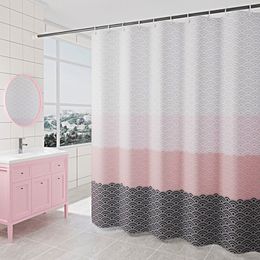 Rideaux de douche Rideau de douche imperméable Polyester géométrique nordique salle de bain rideaux anti-moisissure baignoire couverture de bain avec crochets décor à la maison 230322