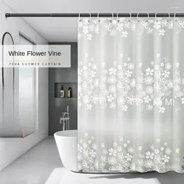Rideaux de douche imperméables épais PEVA, fleur blanche, cloison de séparation de salle de bains, anti-moisissure, Cortinas de bain, vente en gros