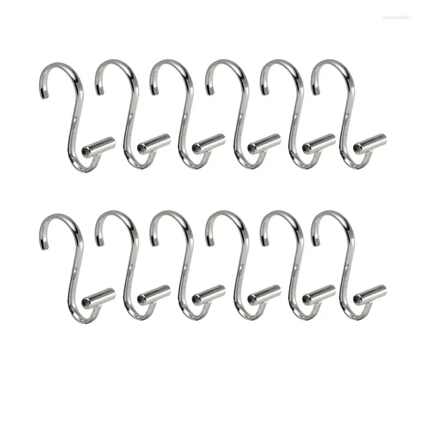 Cortinas de ducha YO-12PCS T-Bar Ganchos de cortina de metal Anillos resistentes a la oxidación para el baño de niños Invitado