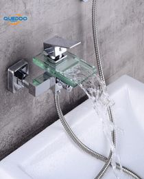 Robinets de douche Square Murd Murd Waterfall Spout Salle de salle de bain salle de bain Keld Douche Ensemble de douche mélangeur Baigneur Polied Faucet1476930