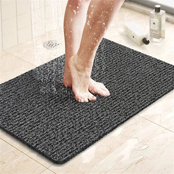 Tapis de douche baignoire tapis de bain sans glissement avec vidange séchage rapide PVC Bathmat pour baignoire de douche salle de bain 240518