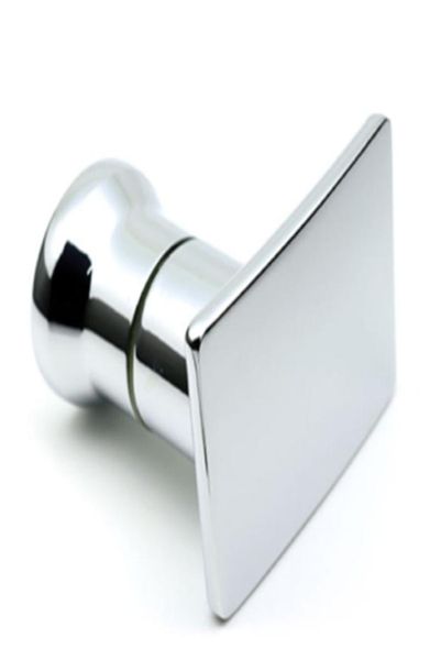 Poignée de porte en verre pour salle de douche, poignée de porte de salle de bain dos à dos en alliage carré de 6mm, bouton monotrou, poignée de porte de douche chromée 2010139362745