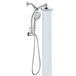 Système de douche Pomme de douche à effet de pluie à 9 modes avec douchette à main combinée en acier inoxydable