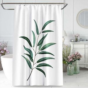 Rideau de douche plante verte tropicale, rideau de bain lavable imprimé feuilles, tissu Polyester imperméable, accessoires de salle de bains modernes