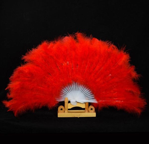 Showgirl – éventails de plumes pliables, Costumes fantaisie pour femmes, fournitures de fête de mariage, 13 couleurs, expédition rapide, SN1917