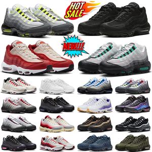 95 Zapatillas para correr OG 95s Mujer Entrenadores para hombre Zapatillas deportivas al aire libre Neón Triple Blanco Negro Mystic Solar Rojo Estadio Verde Oscuro Humo Gris