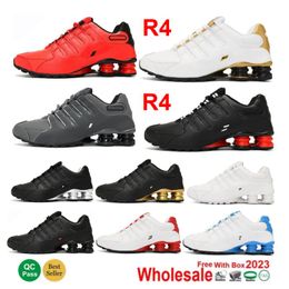 Shoxs R4 TL Loopschoenen Heren Dames Met Box Racer Blauw Nederlands Oranje Goud Guava Triple Zwart Lager Merion Metallic Sneakers Sportschoen wit Blauw Grijs