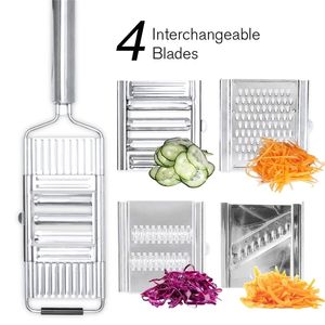 Shredder Cutter en acier inoxydable portable manuel trancheuse de légumes facile à nettoyer râpe avec poignée outil de cuisine à domicile polyvalent 220423
