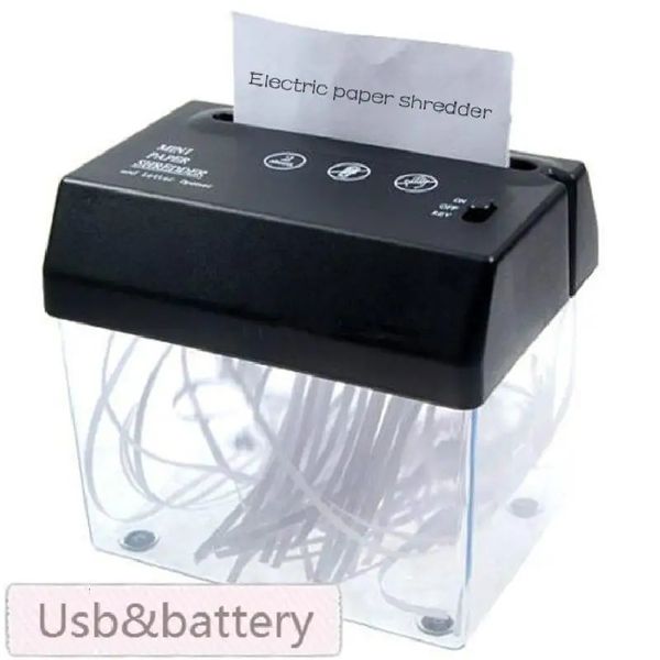 Mini broyeur de papier USB Portable, Machine électrique de coupe de bande, outil de coupe A6 avec ouvre-lettre, corbeille à déchets 231130