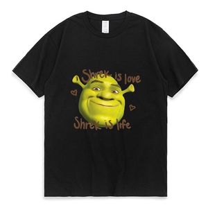 Shrek es amor Shrek es vida impresión camiseta hombres mujeres verano algodón de gran tamaño cómoda camiseta moda moda manga corta camisetas 220708