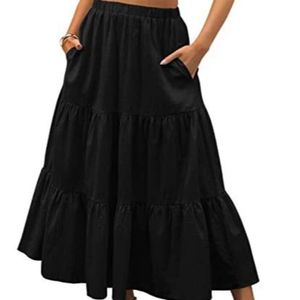 Jupe cintrée à taille large et plissée rétractable pour vêtements pour femmes