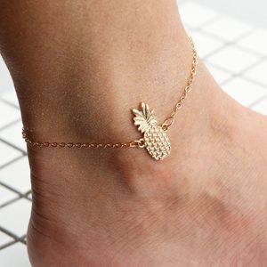 Zilveren ananas charm anklet armband anklet armbanden eigenzinnige enkel strand zomer fruit sieraden