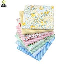 Shuanshuo tissu de coton à rayures florales tissu de tissu fait à la main bricolage Quilting couture bébé enfants draps robe 40*50 cm 8 pcs/lot 210702