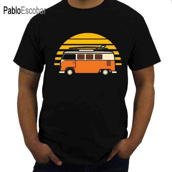 shubuzhi été Style mode coucher de soleil Van hommes T-Shirt-camps de plage voiture allemande Combi Bus Surfs T-shirt G1217