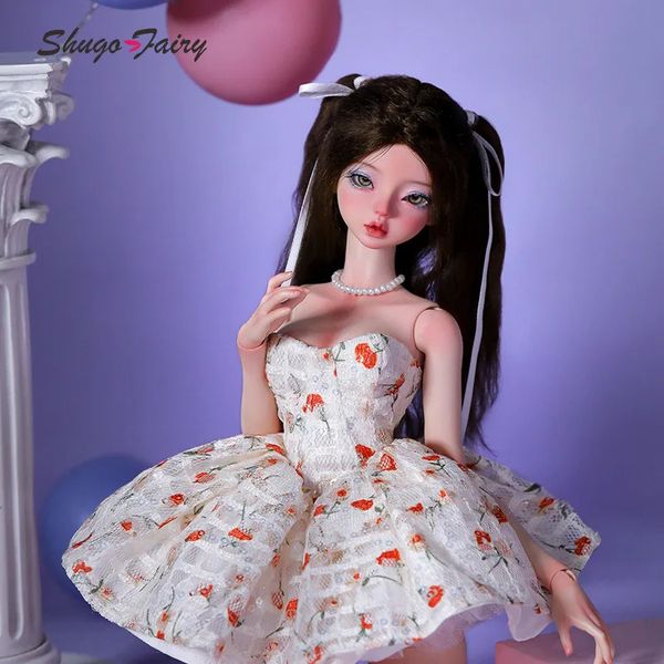 ShugaFairy Lena 1/4 Bjd Dolls Big Chest Body Sweet Girl Style Reloj de arena Sin tirantes Vestido floral Muñeca Ball Jointed Dolls Regalos Juguete 240202