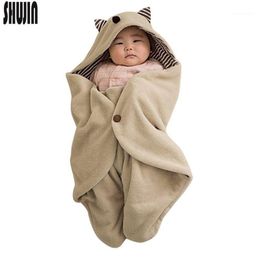 Shujin Adorable saco de dormir para bebé primavera otoño recién nacido tejido Swaddle Wrap nido para niño pequeño 0-1Y saco de dormir suave1