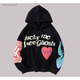 Shujin sweat à capuche pour homme Graffiti Tter Lucky Me i See Ghosts sweat Harajuku Fece Street Hiphop pull os sweat à capuche ample 22h08198751750