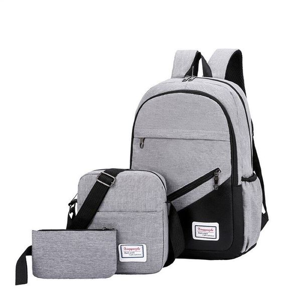 SHUJIN, nuevo conjunto de 3 piezas, mochila antirrobo, mochila informal para hombres y mujeres, mochila de viaje para ordenador portátil, mochilas escolares Sac A Dos Homme Zaino248N