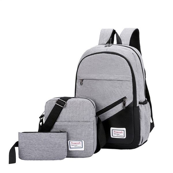 SHUJIN nuevo conjunto de 3 piezas mochila antirrobo mochila informal para hombres y mujeres mochilas escolares para ordenador portátil de viaje Sac A Dos Homme Zaino289Y