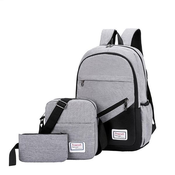 SHUJIN nuevo conjunto de 3 piezas mochila antirrobo mochila informal para hombres y mujeres mochilas escolares para ordenador portátil Sac A Dos Homme Zaino236b