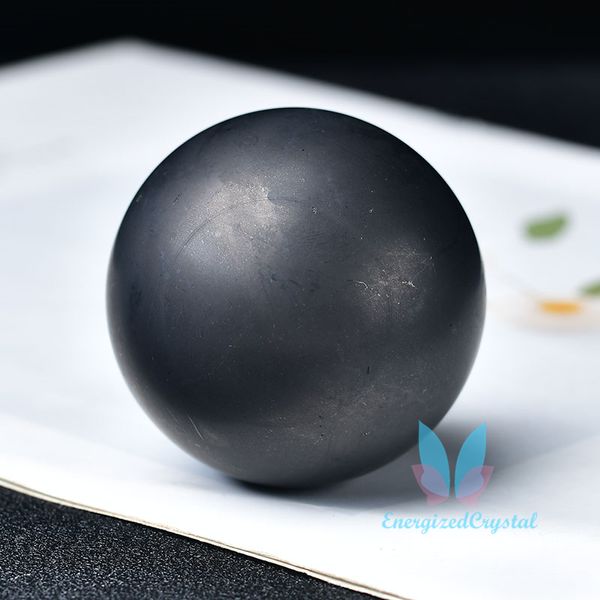 Décor de méditation boule de guérison en cristal naturel Shungite Sephere