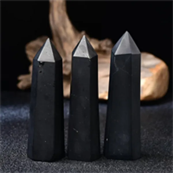 Shungite Tower Stone Hecho a mano Cuarto Curación Meditación Cristal Meditación Radiación Protección de radiación Decoración del hogar Regalo Regalo Punto de Shungita