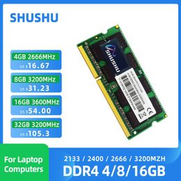 SHUSHU Memoria Ram DDR4 8GB 4GB 16GB 2133MHz 2400MHz 2666MHz 3200MHz PC4-17000 19200 21300 25600 SODIMM DDR4 Memoria RAM para portátil