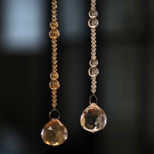 Volets 5 pièces rideau de perle cristalline de luxe décoration de maison de porte rideau paillette lustre suspendu suspendu