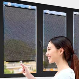 Luiken automatisch intrekbare zonneschade thuis gordijn zonnebrandwarmte isolatie gratis punch black -out roller shutter office privacy