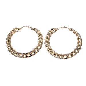 SHY Boucles d'oreilles créoles Punk Cuba 80 mm avec grand cercle