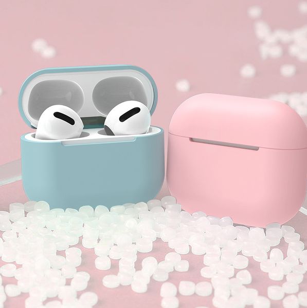 Étuis de protection en silicone souple de couleurs unies Siamesed pour Apple Airpods 3 Coque de couverture