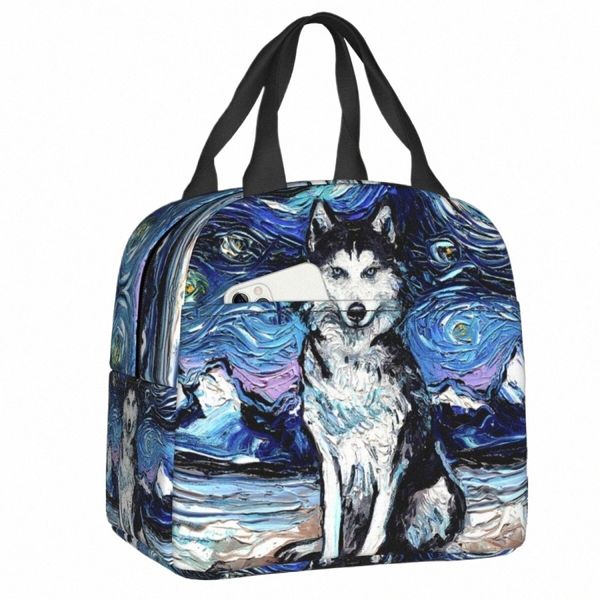 Sibérien Husky Dog Lunch Box étanche refroidisseur chaud alimentaire thermique sac à lunch isolé pour les femmes école fourre-tout portable Ctainer y5ZP #