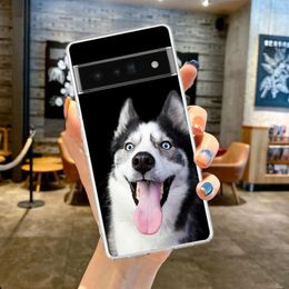 Couverture de case de téléphone de chiens de traîneau sibérien husky pour Google Pixel 8 7 6 5 4 4xl TOCHPOROP 7A 6A 5A 4A 3A 3AXLPRO 5G