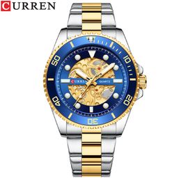 Sichu1-U1 Karion 8412 Reloj de negocios para hombre Cuarzo Banda de acero inoxidable Estilo de moda informal Luminoso a prueba de agua