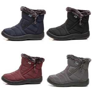 Zijlaarzen sneeuwdame warme rits lichte katoen damesschoenen zwart rood blauw grijs in de winter buiten sport sneakers color4 real le 32 54 wter