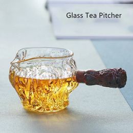Pichet à thé en verre à poignée latérale, ustensiles de thé chinois, séparateur de thé Chahai, tasse à thé en verre borosilicaté résistant à la chaleur, Pot à café et à lait 240220